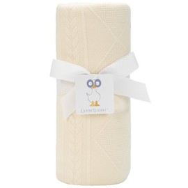 GooseWaddle Cotton Knit Blanket - Oatmeal, 30'' x 30'' - Luxury Baby Blanket for Infant, Kid, Toddler - Unisex, Soft, Machine Washable, All Seasons