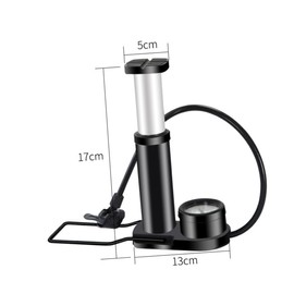 Gatuida Mini Portable Bike Pump with Barometer High Pressure Foot Inflator for Multi Purpose Use Durable Air Pump for Home and Outdoor Black