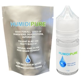 HUMIDIPURE CLEAR. Natural Food Grade Concentrate. 200 day+ Humidifier Treatment Additive*. Prevent Slimy, Crusty and Rusty Buildup. Keep Water Clean and Odor Free for All Humidifiers, Vaporizers and Dehumidifiers.