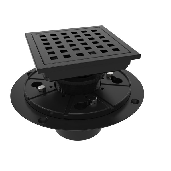 WEBANG 4 Inch Square Shower Floor Drain with Flange,Quadrato Pattern