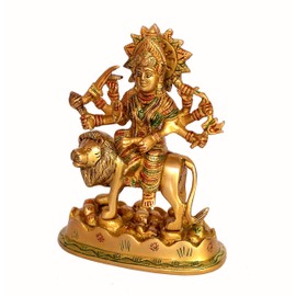 Stonkraft Brass Statue Maa Durga MATA Rani Idol for Home Mandir (6.5") …