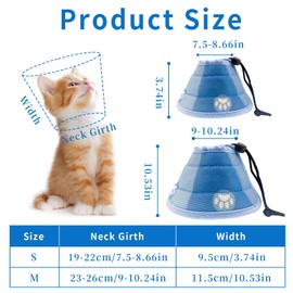 Cat Cone Collar Soft Recovery Collars & Cones For Small Dogs, Puppies And Kittens (Blue, S)
