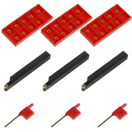 33pcs 1/2" 12mm Metal Lathe Tools Tool Holder Boring Bar Wrench Including 30 Pcs Carbide Inserts 3 Wrench SRACR1212H06 Professional Metal Lathe Cutting Tools (3Set-SRACR1212H06)