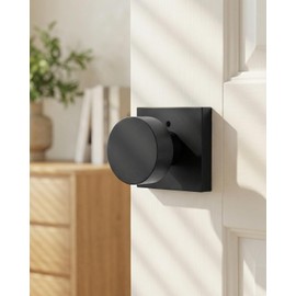 Goldenwarm Black Door Knob Interior, Zinc Alloy Square Ball Matte Black Privacy Door Knob for Bedroom, Bathroom,Heavy Duty Interior Door Knobs Bulk - Modern & Stylish(1 Pack)