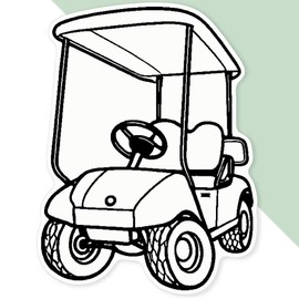 Extra Large 460mm 'Golf Cart' Permanent Sticker Decal for Cars/Windows/Bins/Walls (DW00106427)