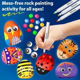Skillmatics Rock Painting Kit - Mess-Free Art & Craft Activity for Girls & Boys, Craft Kits & Supplies, DIY Creative Activity, Gifts for Kids Ages 4, 5, 6, 7, 8, 9, 10, 11,12
