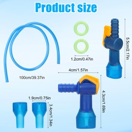 PEUTIER 9pcs Bite Valve Replacement for Camelbak, Blue Bladder Replacement with Right Angled & Straight Hose Connectors and Tube O-Ring & Water Pipe for Backpack Hydration Bladder