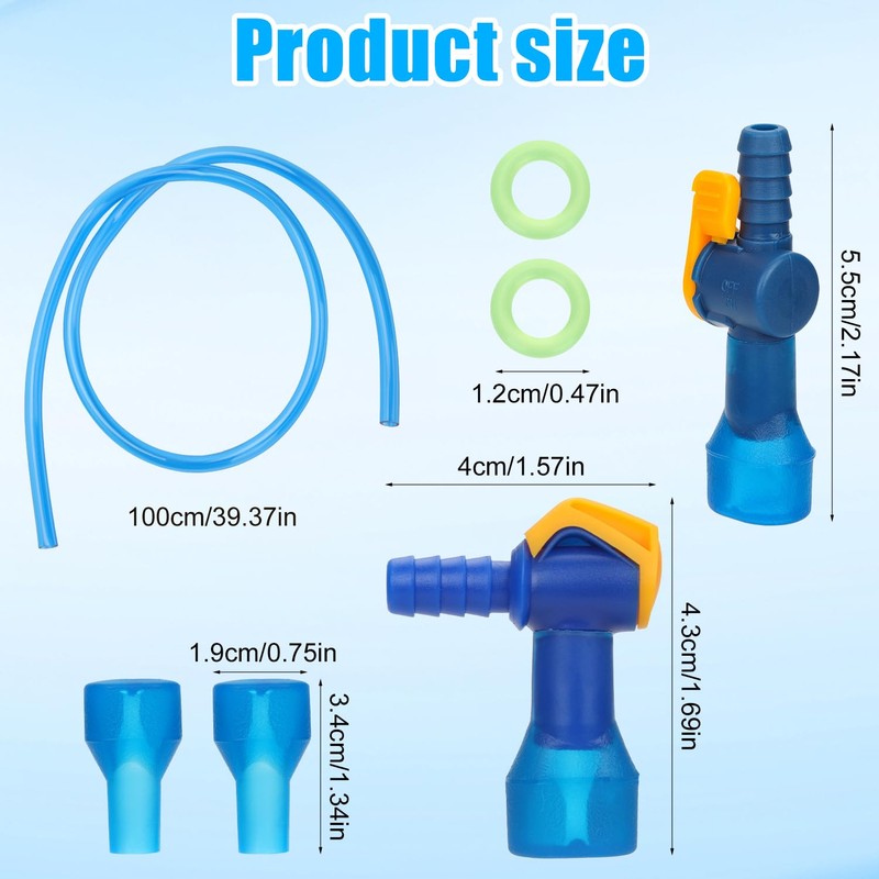 PEUTIER 9pcs Bite Valve Replacement for Camelbak, Blue Bladder Replacement