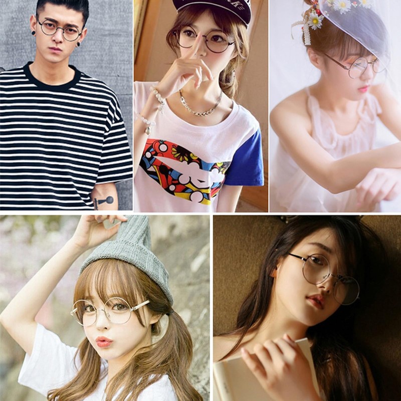 Ggpyyon Blue Light Filter Glasses Women Men Retro Round Glasses