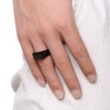 Retro Vintage Style Stainless Steel Signet Ring (Black, 16)