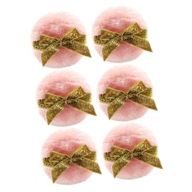 Healeved 6pcs Powder Puff Plush Glitter Bowknot and Safe for Delicate Skin for Adults for Skin Care
