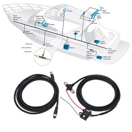 NMEA 2000 Starter Kit, Backbone Cable, Drop Cable, T-Piece, On-Site Installable Plug Replacement for NMEA 2000 Simrad Navico Networks