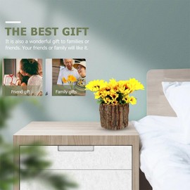 # Natural Handmade Tree Pot Planter - 4.7 Diameter x 4.3 Height, Rustic Decorative Flower Pot for Flowers, Garden Decoration for Indoor and Outdoor (Brown, One Size)