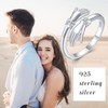 Hug Ring Women's 925 Sterling Silver Adjustable Cubic Zirconia Hugging