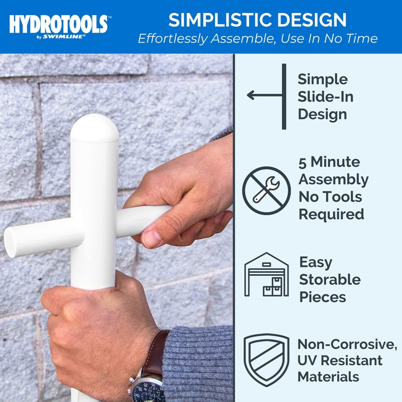 SWIMLINE HYDROTOOLS 89032 Free Standing Poolside Adjustable-Towel Rack With Water