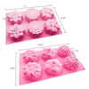 OBSGUMU 3 Pack Silicone Soap Molds, 6 Cavities Flower Making