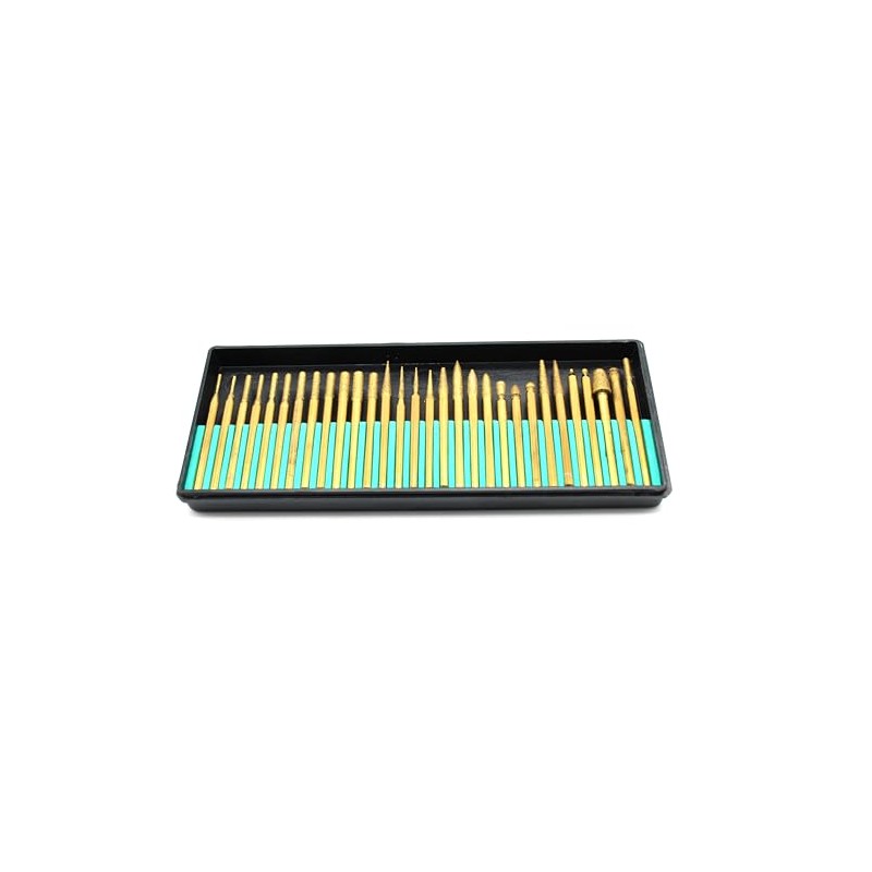 TMAX 30 pc Titanium Diamond Coated Burrs Glass Drill Bit