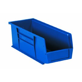 Aviditi Plastic Stack/Hang Storage Bin Containers, 5-3/8 x 4-1/8 x 3 Inches, Blue, Pack of 24, for Organizing Homes, Offices, Garages and Classrooms