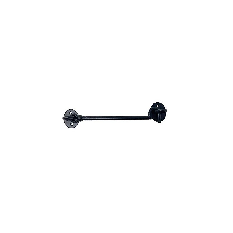 ZEROplus 203mm Cast Iron Black Japanned Cabin Hook, Latch Catch,