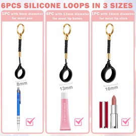 LUCKINEE Lip Balm Key chain Silicone Ring Holder Cap with Metal Keychain Compatible with Laneige, Summer Fridays, Nivea