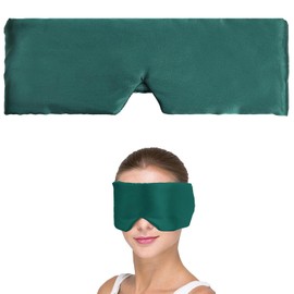 Antifaz para Dormir, Tela Fresca y Sedosa, Color Sólido, Cubre Ojos para Dormir con Cierre Autoadherible, Eye Mask Sleep para Siestas, Viaje, Avión, Oficina, Relajación y Meditación (Verde)