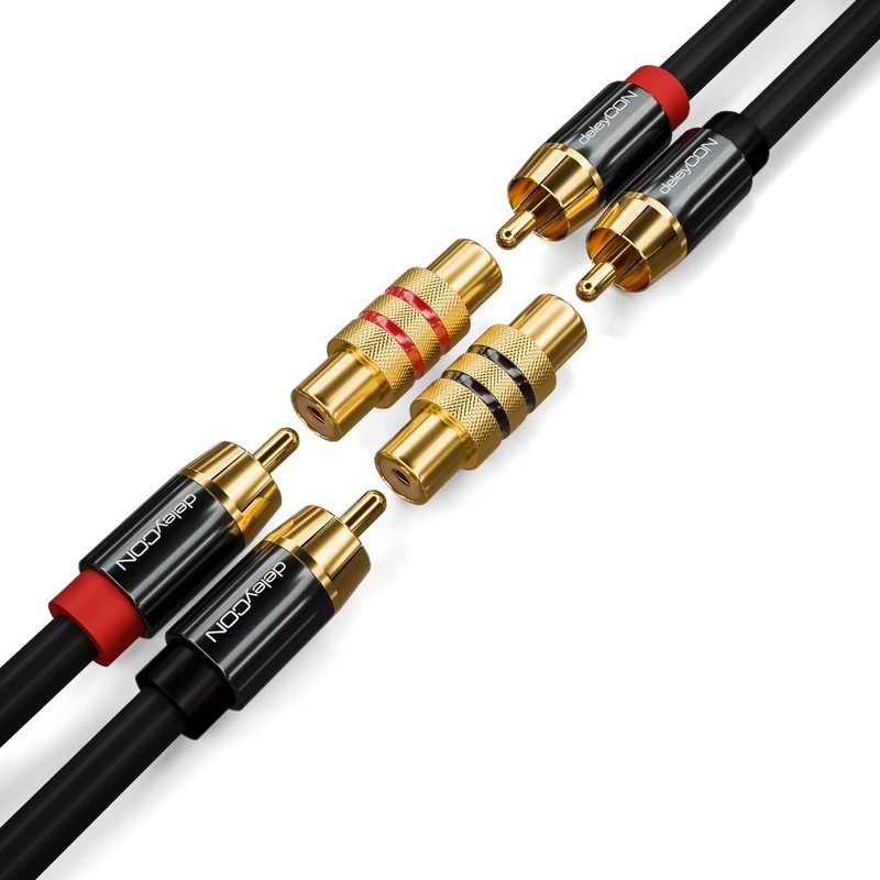 deleyCON 4 x RCA Coupler Set 2 x Black 2