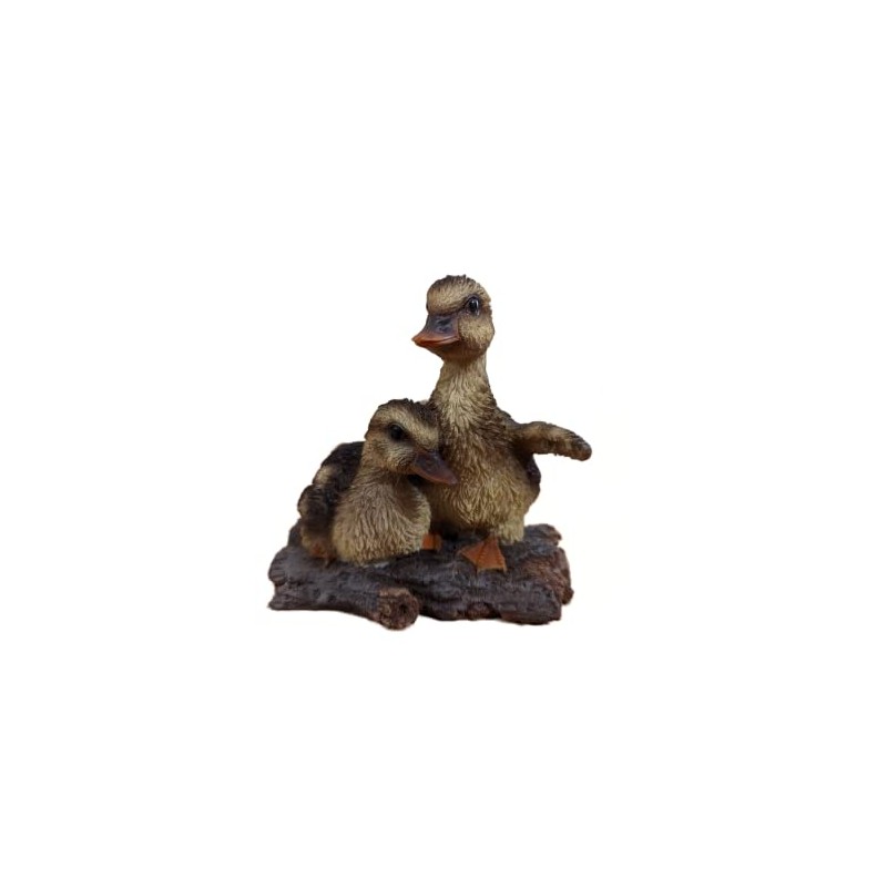 Vivid Arts Realistic Baby Ducklings on Log | Resin Home