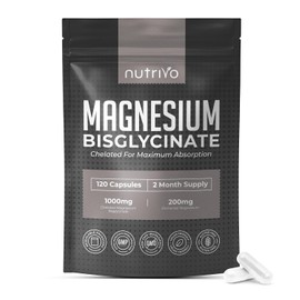 Magnesium Bisglycinate 1000mg | Chelated Magnesium Bisglycinate for Higher Absorption | 120 Capsules - 2 Month Supply | Gentle, Highly Absorbable, No Fillers or Binders | Made in the UK