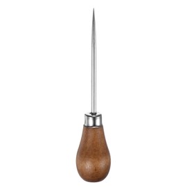 HARFINGTON Handwork Sewing Awl Single Gourd Awl Leather Punch Hole Tools with Wooden Handle Scratch for Broken Wire Make Mark Drilling Stitching Repair and DIY Handmade, Log Color