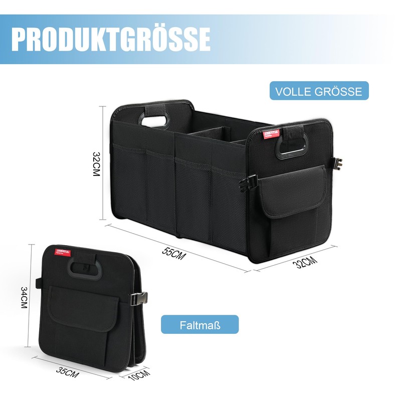 OEMASSIVE Car Boot Organiser - Foldable Large Boot Bag with