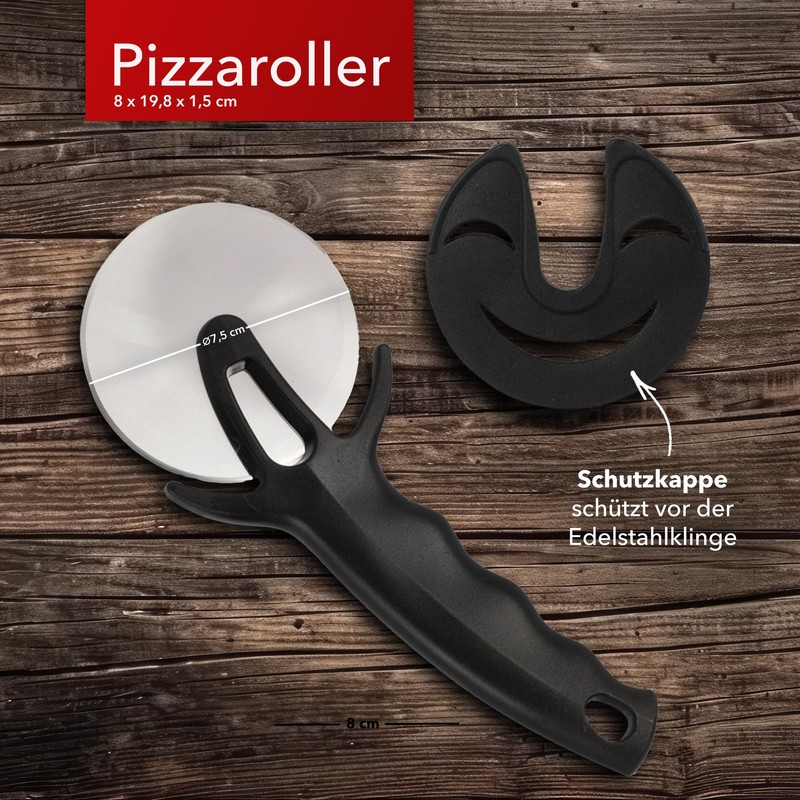 MiCasa SuCasa Pizza Roller 7.5 cm Diameter - Sharp Stainless
