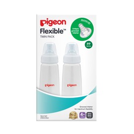 Pigeon Flexible Peristaltic PP Bottle 240ml Twin Pack