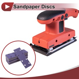 X AUTOHAUX 50Pcs Sanding Discs Wet Dry Waterproof Hook & Loop Sandpaper for Woodworking, Automotive Refinishing 7.80"x2.76" 8 Hole 80Grit Purple Ceramic Abrasive