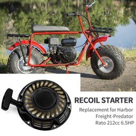 Arranque de retroceso para Coleman BT200X 196cc 5.5HP 6.5HP Trail CT200U-EX Motovox MBX20 para Baja MB200 para Predator 212cc Mini motor Hammerhead 80T TrailMaster Go Kart (negro)