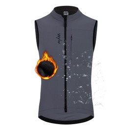 YKYWBIKE Cycling Vest for Men Sleeveless Cycling Jacket Fleece Biking Vest Ykk Full Zip Cycling Gilet Windproof Bike Vest Waterproof Bicycle Gilet