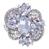 LAXPICOL Broche grande de flores de cristal transparente brillante para