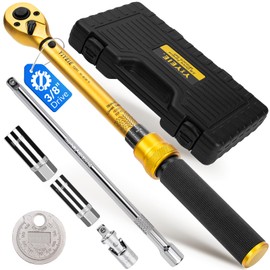 3/8-Inch Drive Torque Wrench Set, 10-45 FT.LB (13.6-61Nm), Magnetic Spark Plug Socket Set, 12-Point Sockets 14mm & 16mm, Spark Plug Gap Tool, ±3% Accuracy, 72-Tooth Torque Wrench for Motor, Car Repair