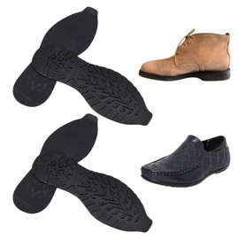 CHGCRAFT 2 Pair Rubber Soles Shoe Replacement for DIY Shoes Rubber Full Out Sole Black Wear Resistant Shoes Sole for Work Shoe and Boots, 12.8x4.53x0.22inch