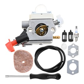 Hicello FS56RC Carburetor Kit for Sthil FS70R FS56 FS56C FS56R FS40 FS50 FS70RC FS70C FC56 KM56RC HT56C HL56K Weed Eater | Replacement for #C1M-S267A | Plastic Throttle Cable Carburettor