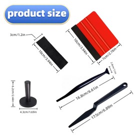 Professional Window Tint Application Kit Profession Car Wrap Kit with 2PCS Felt Squeegee and Felt Replacements,Positioning Tools
