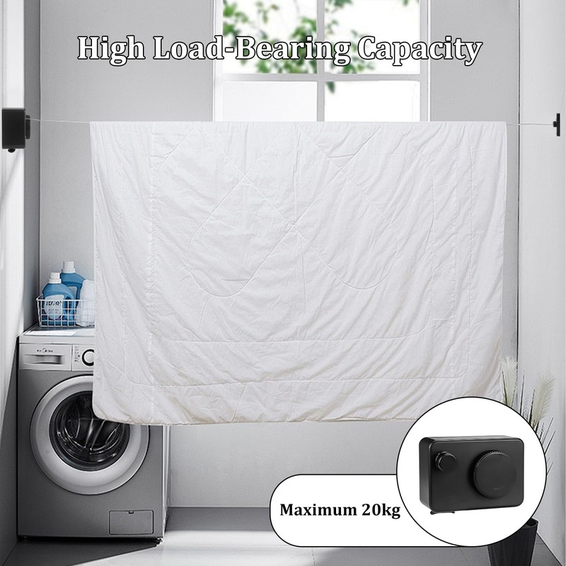 Raxfekro 4.2 m Extendable Stainless Steel Washing Line Extendable Wall