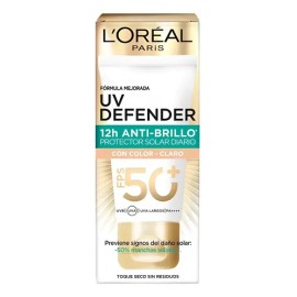 Crema Facial Loreal Protectora Fps50+ Tono Claro Anti Brillo