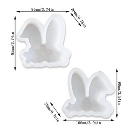 Duawenki 2Pcs Rabbit Ears Shape Car Freshie Silicone Mold for Making Soap Aroma Beads Car Freshie, Pendant, Candle, Resin,Cement Gypsum Decorative Ornament