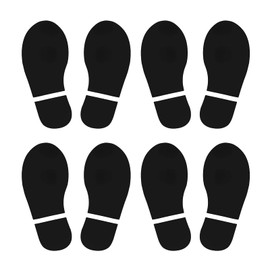 PATIKIL 5.9 x 2.5 Inch Footprints Floor Stickers, 4 Pairs PVC Shoes Footprint Floor Wall Stairs Decal Sticker for Home Classroom Decoration Black