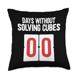 Days Without Solving Cubes 00 Speed Cubing Throw Pillow