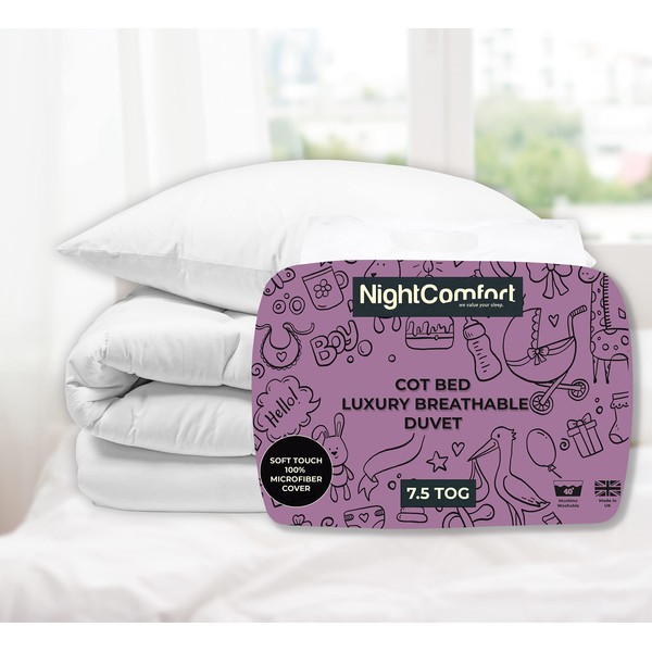 Night Comfort Luxury Anti-Allergy Hollowfibre 7.5 Tog Soft Touch Microfibre Cot Bed Duvet