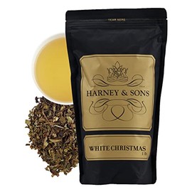 Harney & Sons White Christmas Tea | 16 ounce loose, White Tea with Almond, Vanilla and Cardamom
