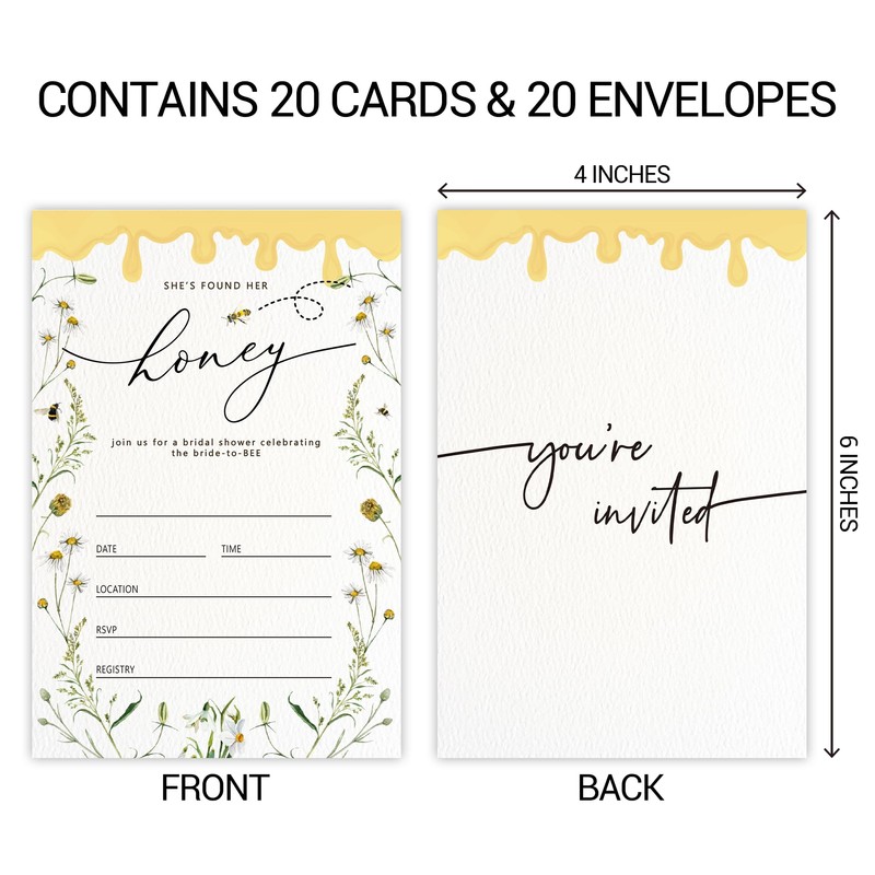 ZYQFN 20 She's Found Her Honey Bridal Shower Invitations (066)