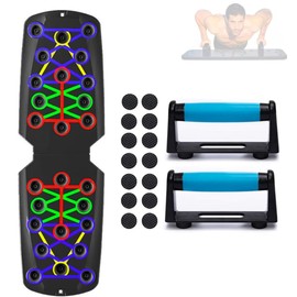 FFitness TAVOLA PER FLESSIONI PUSH UP BOARD MULTIFUNZIONE 13 IN 1 PORTATILE PIEGHEVOLE MANICI ANTISCIVOLO PER ADDOMINALI