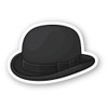 Squiddy Retro Bowler Hat - Vinyl Sticker Decal for Phone, Laptop, Water Bottle (3" Wide)